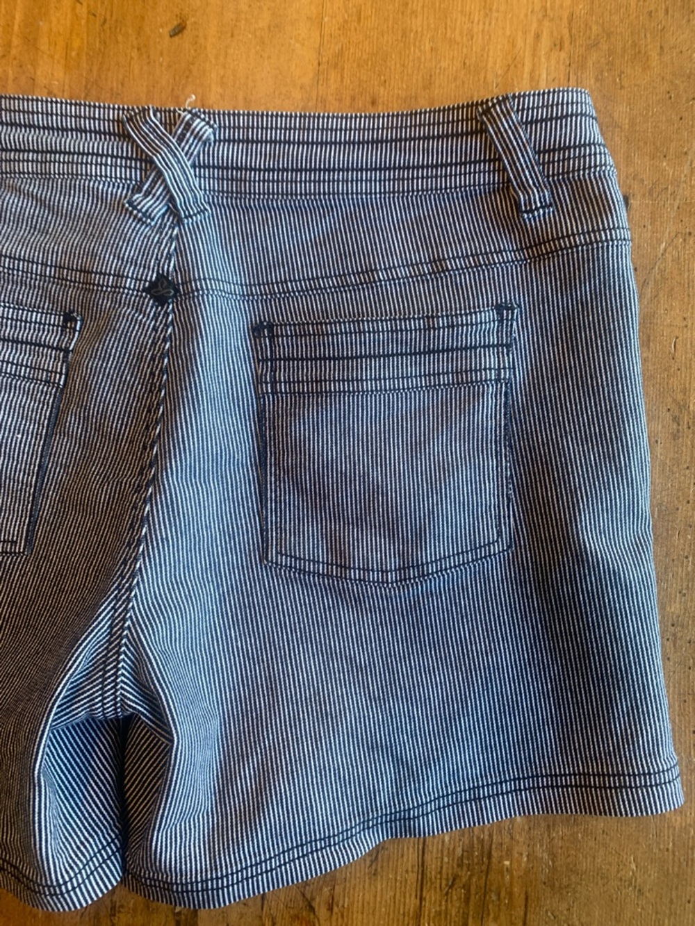 Prana Navy and White Pinstripe Women's Cargo Shorts - Picture 10 of 16